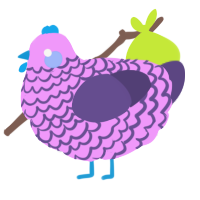 A lavender and overcast chicken with a lace pattern