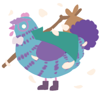 A sky and indigo chicken with a bar pattern