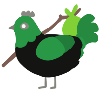 (unnamed), a black and viridian chicken with a head pattern