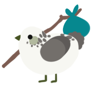 A white and grey chicken with a neck-speckle pattern