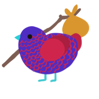 (unnamed), a indigo and crimson chicken with a lace pattern