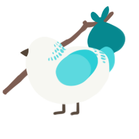 Mahaon, a white and aqua chicken with a neck-band pattern