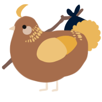A brown and honey chicken with a neck-band pattern