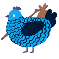 A sky and tumblr chicken with a lace pattern