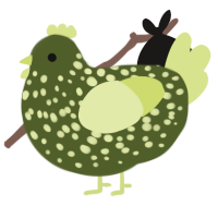 A olive and lemon chicken with a speckle pattern