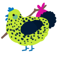 manslaughter, a lime and tumblr chicken with a speckle pattern