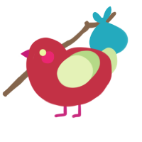 apple slice, a crimson and gluppy chicken