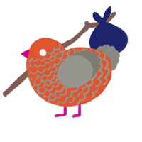 (unnamed), a vermilion and ash chicken with a lace pattern