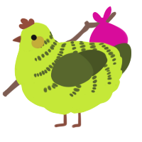 (unnamed), a lime and olive chicken with a half-bar pattern