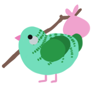 lilypad, a mint and viridian chicken with a half-bar pattern
