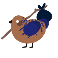 (unnamed), a brown and navy chicken with a half-bar pattern