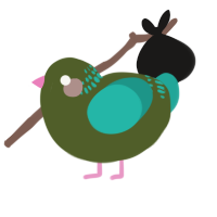 (unnamed), a olive and turquoise chicken with a neck-band pattern