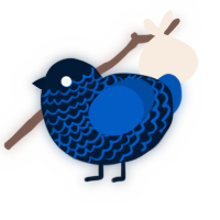Wisdom, a tumblr and ultramarine chicken with a lace pattern