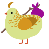 A lemon and ochre chicken with a half-lace pattern