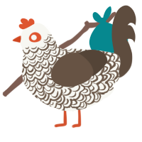 Memories, a white and bark chicken with a double-lace pattern