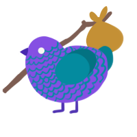 ufs, a blurple and sea chicken with a lace pattern