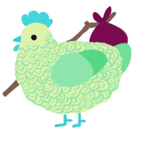 A apple and spring chicken with a double-lace pattern