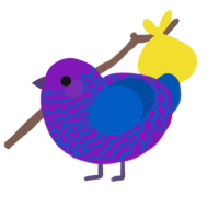 (unnamed), a violet and ultramarine chicken with a lace pattern