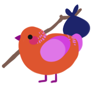 Blood Orange, a vermilion and orchid chicken with a neck-band pattern