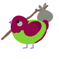 Watermelon Radish, a grass and maroon chicken with a head pattern