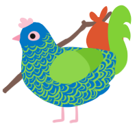 algae, a sapphire and grass chicken with a double-lace pattern