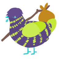 A overcast and lime chicken with a bar pattern