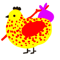 Vanity, a honey and maroon chicken with a speckle pattern