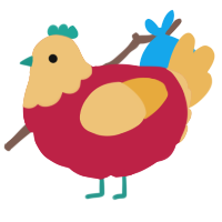 Mac, a crimson and honey chicken with a head pattern