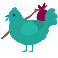 A turquoise chicken