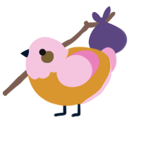 (unnamed), a orange and pink chicken with a head pattern