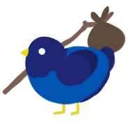 Suiyoubi, a ultramarine and navy chicken with a head pattern