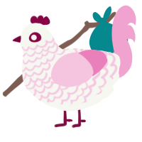 (unnamed), a white and pink chicken with a lace pattern