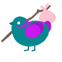 (unnamed), a teal and amethyst chicken with a neck-speckle pattern