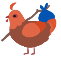 (unnamed), a russet and vermilion chicken with a head pattern