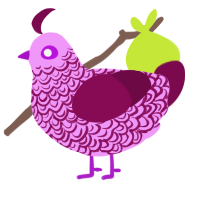 A lavender and wine chicken with a double-lace pattern