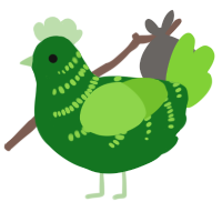 (unnamed), a leaf and grass chicken with a half-bar pattern