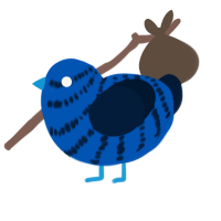 2 mod um, a ultramarine and tumblr chicken with a bar pattern