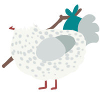 (unnamed), a white and silver chicken with a speckle pattern