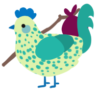 (unnamed), a apple and turquoise chicken with a speckle pattern
