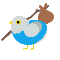 My Blue Seagull, a sky and silver chicken with a head pattern
