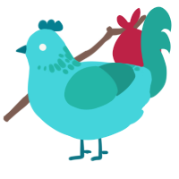 (unnamed), a aqua and turquoise chicken with a neck-speckle pattern