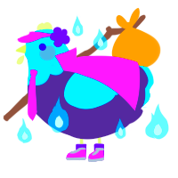 A overcast and cerulean chicken with a head pattern