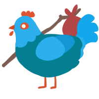 Canary, a sea and sky chicken with a head pattern