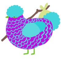 (unnamed), a amethyst and aqua chicken with a lace pattern