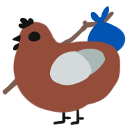 Eye G, a russet and silver chicken