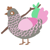 (unnamed), a ash and pink chicken with a lace pattern