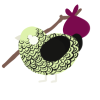 (unnamed), a apple and black chicken with a double-lace pattern