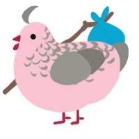 A rose and ash chicken with a half-lace pattern