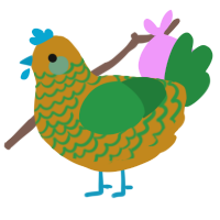 (unnamed), a ochre and viridian chicken with a lace pattern