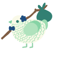 Minthe, a white and mint chicken with a lace pattern